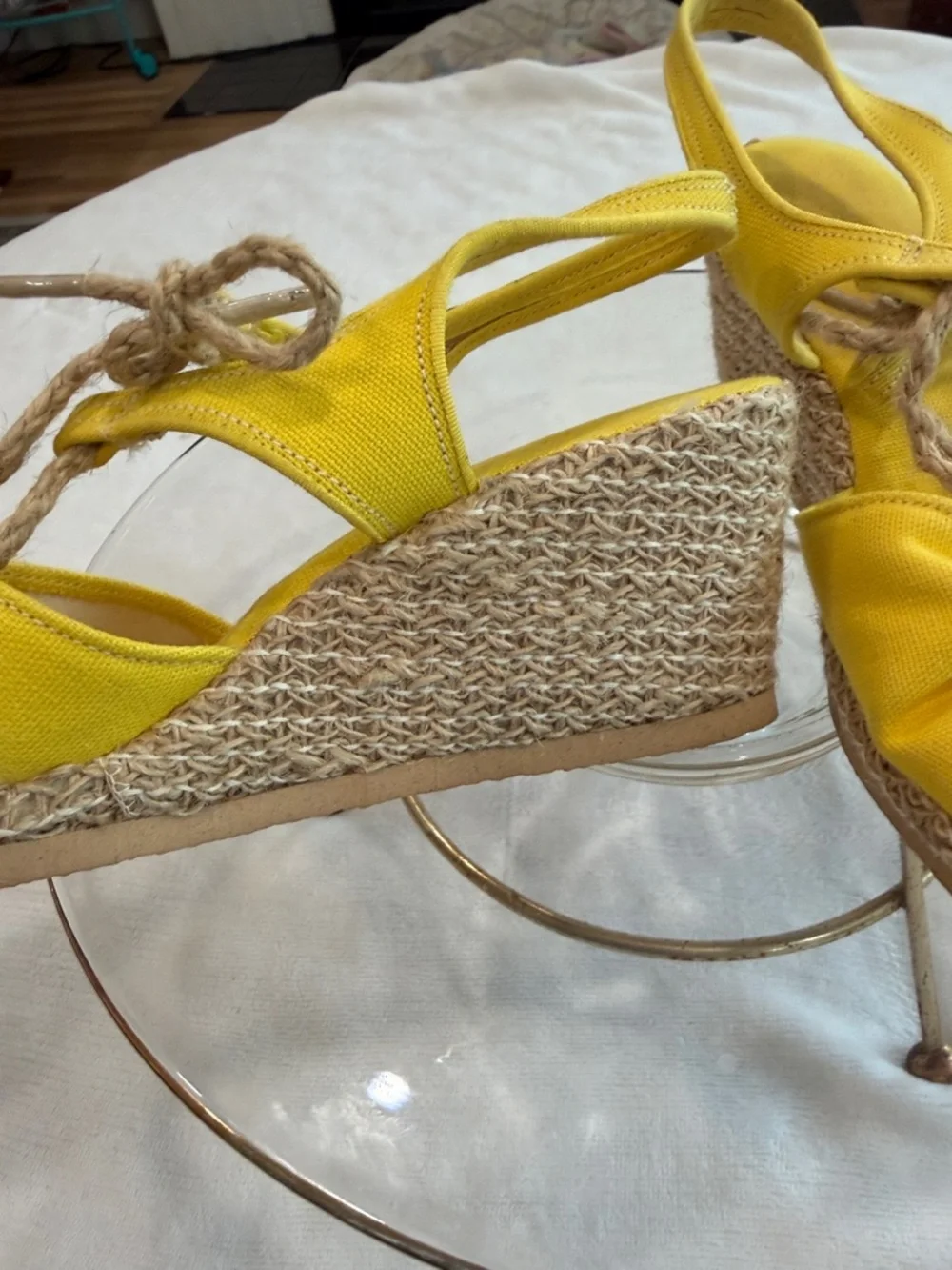 Yellow Women’s Espadrille Platform Sandals